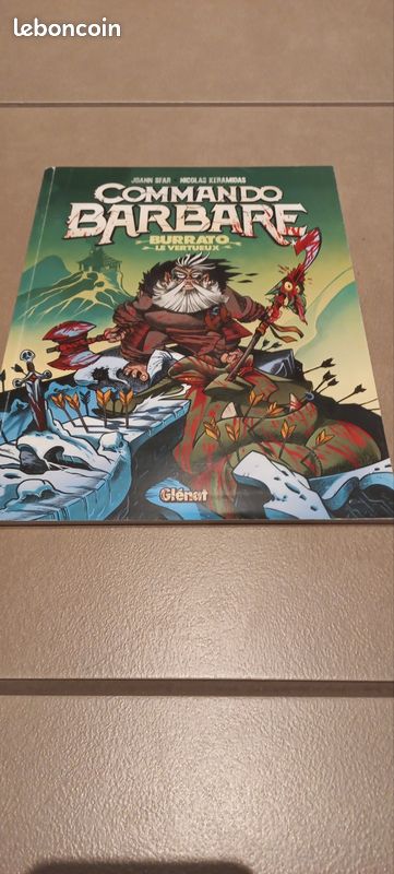 Vends lot BD - COMMANDO BARBARE - BURRATO LE VERTUEUX - Glénat - BD + EX LIBRIS + CARTON PLV (image 1)