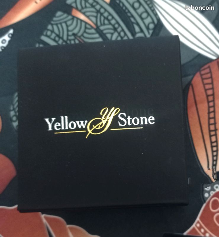 Montre boîte d'origine marque YELLOW STONE fond du cadran rose plusieurs tours zirconiums neuve (image 1)