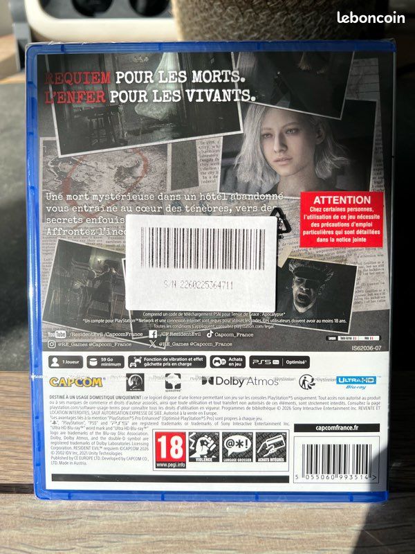 Resident Evil 2 - Version PS5 PlayStation 5 - Neuf Sous Blister Scellé - Version FR