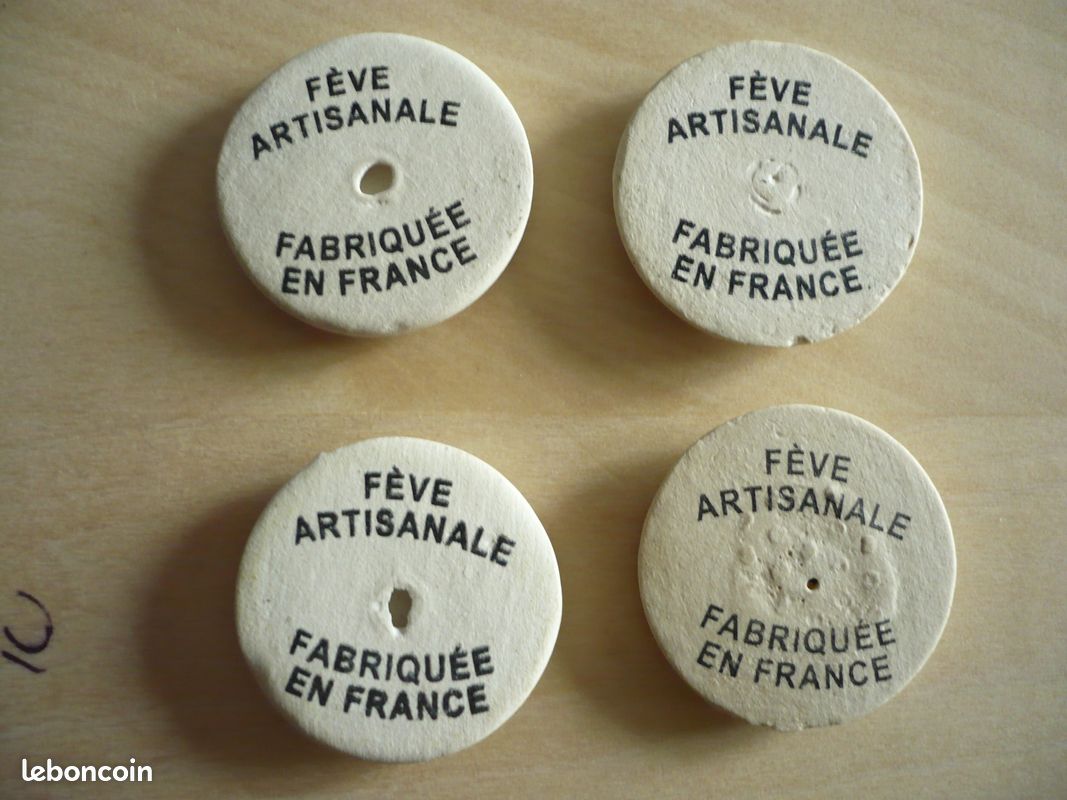 Fêve Artisanale , SOLEIL Porcelaine Blanc Émaillée - Collection