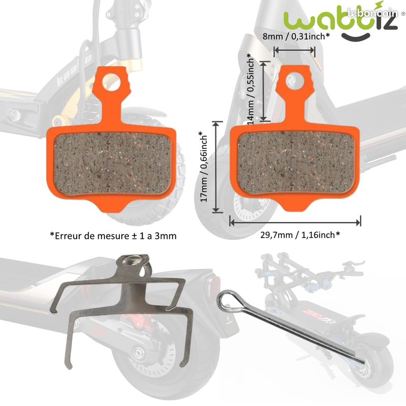 Plaquettes frein Dualtron Thunder - ZEIT - Métallique