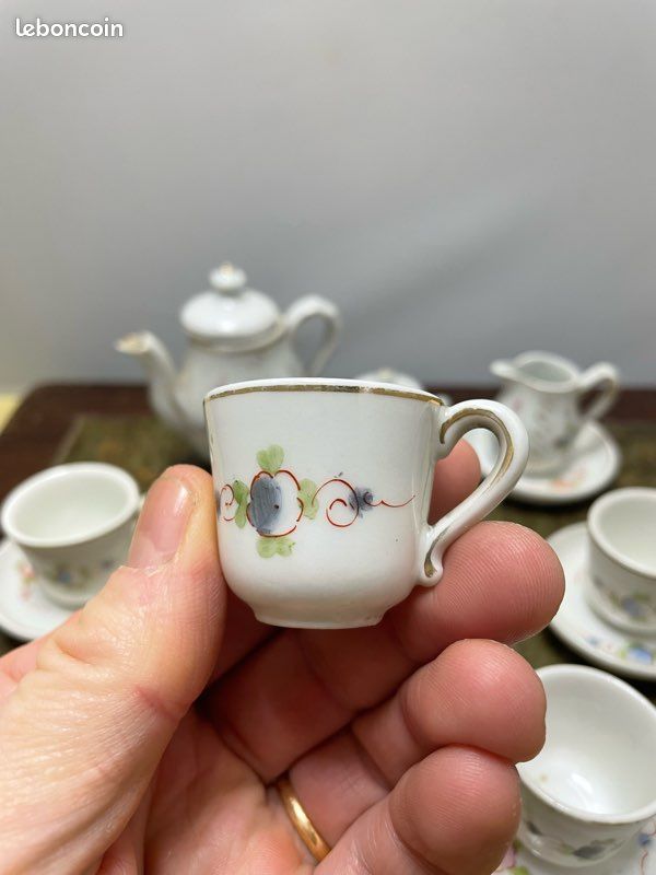 dinette de poupee ancienne service à thé xix xx ? porcelain