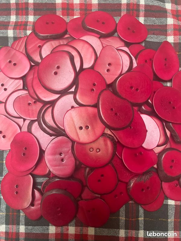 Lot De 3 Gros Boutons Strassés Sur Velours Rose - 20 Mm De Diamètre, Pour Création Ou Remplacement