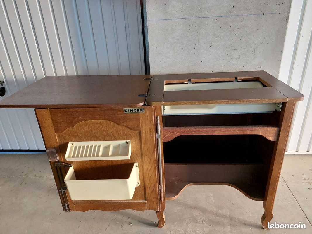 Meuble en chêne marque Singer pour machine à coudre très bel état (image 9)