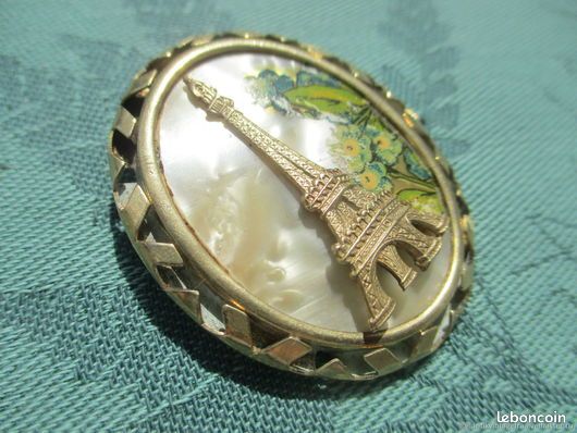 Rare Ancienne Broche Religieuse Émaillée Penin French Antique