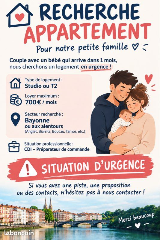 Appartement 2 pièces 40 m² · à Bayonne · 40 m² · 700 €/mois