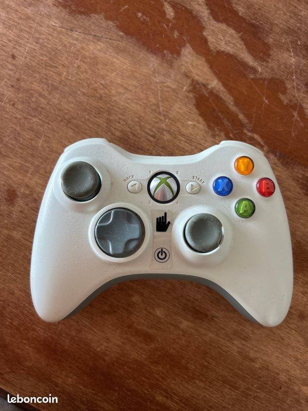 Manette Xbox 360 Officielle Microsoft - Modèle 'Fat' Blanc - Pour Console - Occasion Testée