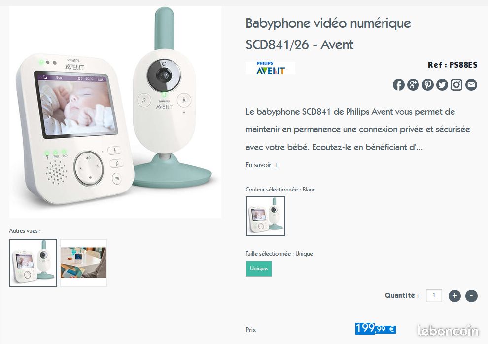 Babyphone Philips Avent D Occasion Annonces Equipement Bebe Leboncoin