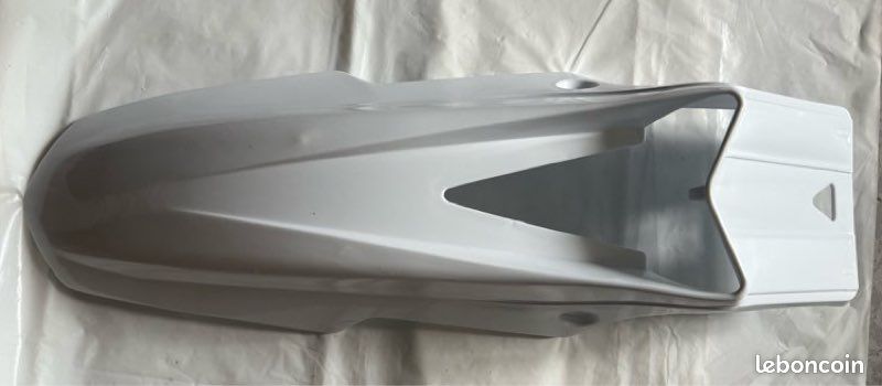 Garde-boue avant moto – design lisse avec insert transparent – blanc – neuf (image 1)