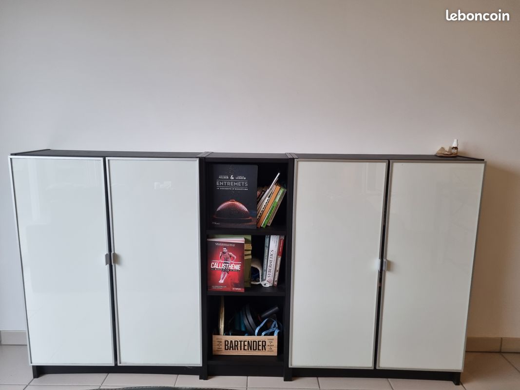 Bibliothèque brun noir, Ikea : Billy morliden 200x30x106 (image 1)