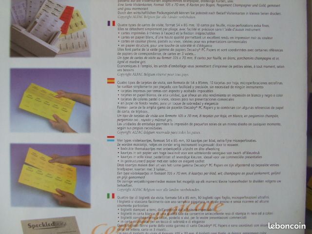 Papier d'impression cartes de visite couleur 175 g ~ NEUF EMBALLé ~ 3 paquets de 120 cartes au choix ~ Envoi possible (image 2)
