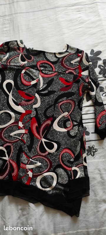 Tunic Femme Vicxite - Taille 36 - Rouge Cerise - 100% Coton - Occasion Très Bon état