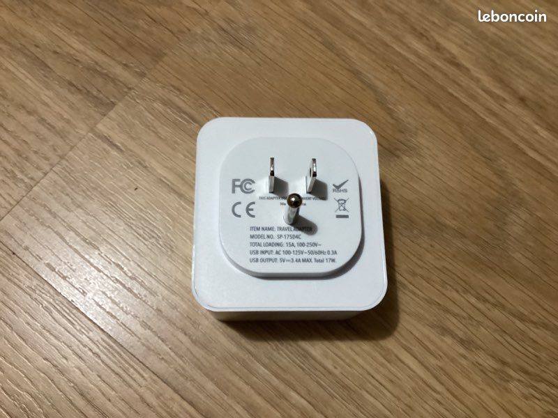 Adaptateur Prise France Vers USA/Canada Avec Ports USB - Marque PAIDASHU, Blanc, Garantie 1 An