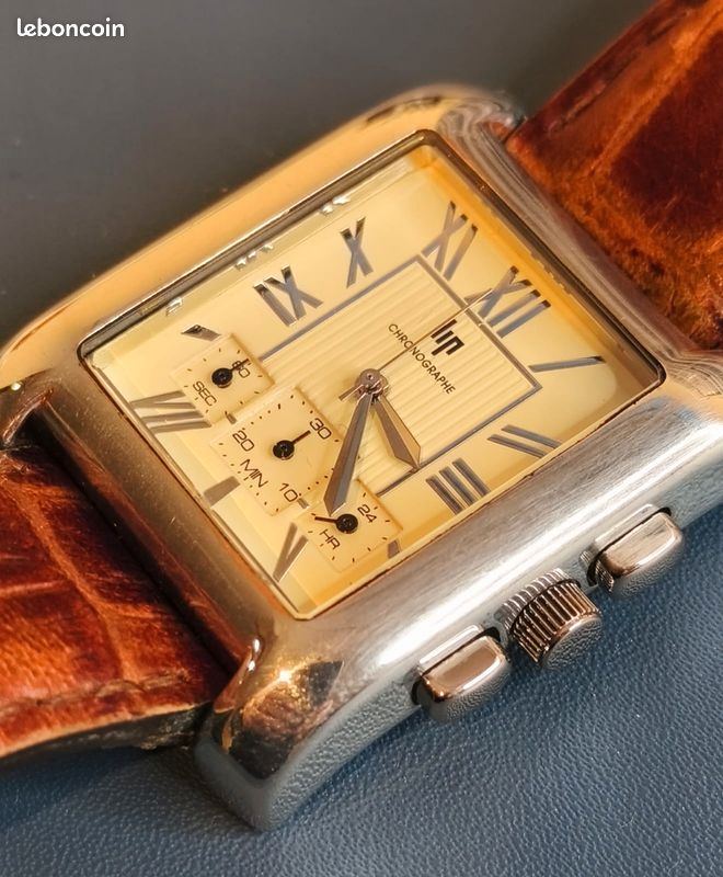 Montre LIP Vintage Quartz - Années 80, Pile Neuve, Fonctionne, Boîtier 40mm Argenté