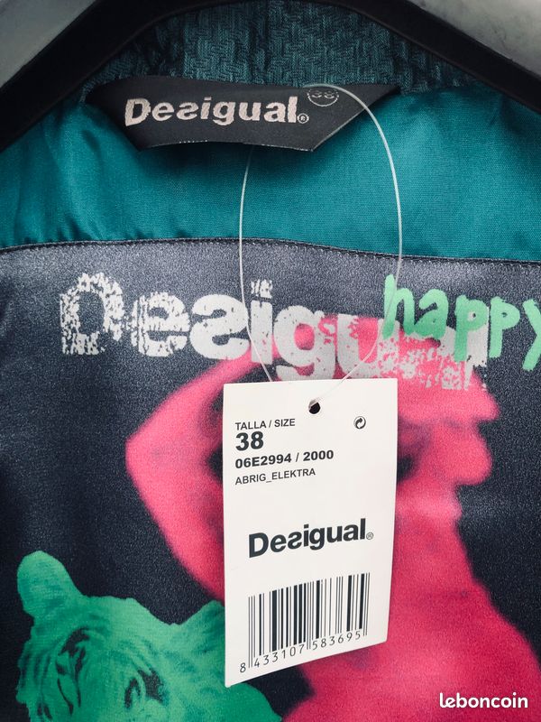 Manteau Desigual Femme - Rose - Laine Maille - Mi-long - Tailles Disponibles - Neuf Avec étiquette
