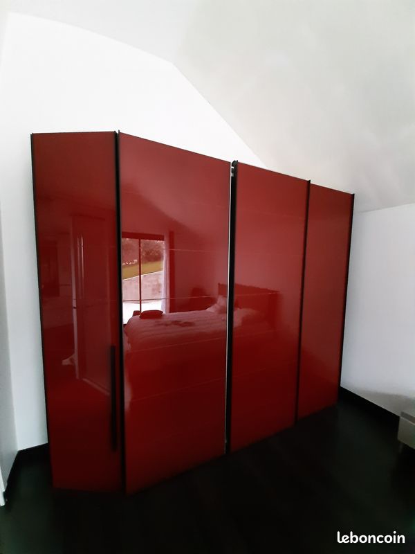 Armoire dressing TBE rouge foncé intérieur wengué (image 2)