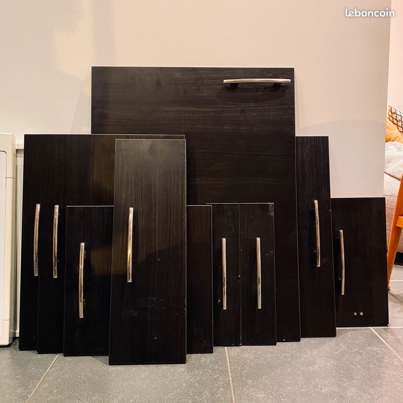 Lot de 6 façades de cuisine Ikea noir avec poignées (image 2)