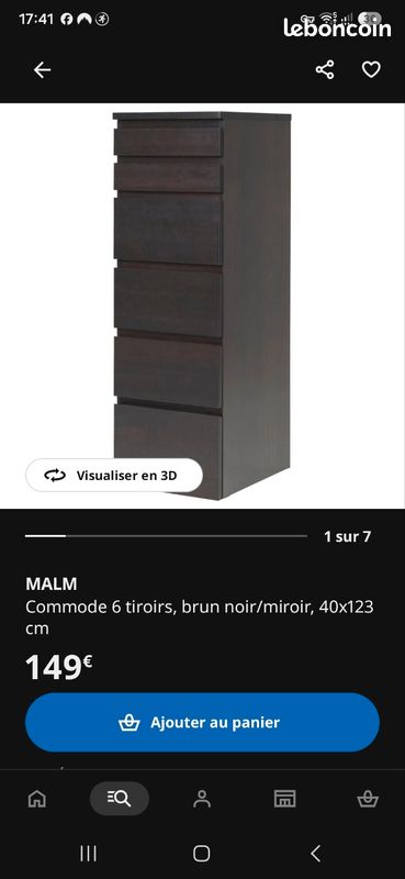 Commode IKEA MALM 6 tiroirs (image 1)