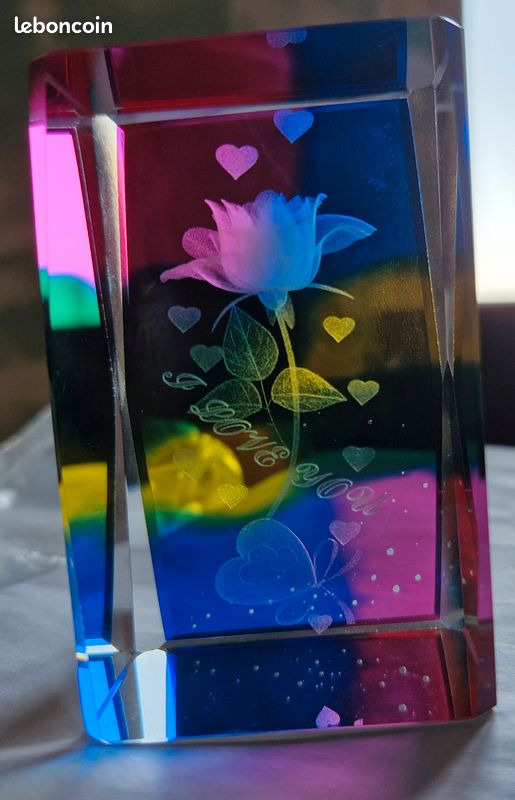 Bloque en verre I LOVE YOU (image 1)