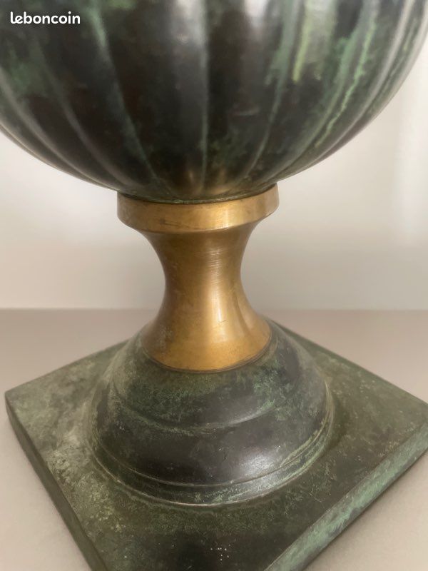 Superbe vase Médicis balustre neo-classique ancien 31 cm bronze (image 4)