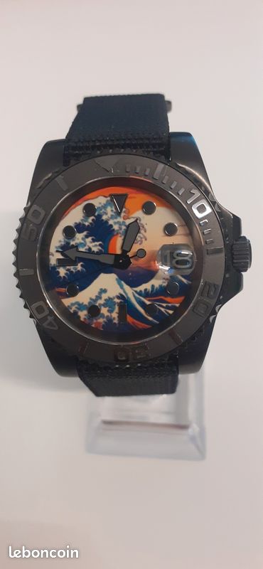 Montre automatique mouvement NH35 unique motif japonais Montres