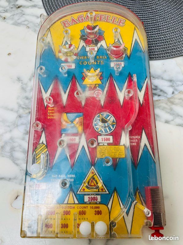 ANCIEN JEU DE bagatelle - billard pinball flipper de bistrot en bois ANCIEN JEU DE bagatelle - billard pinball flipper de bistrot en bois