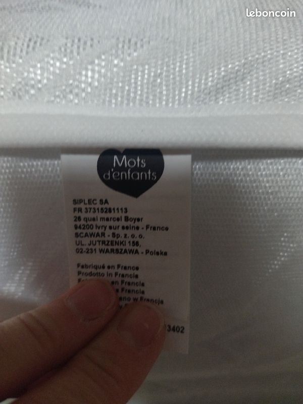 Matelas bébé mots d'enfants (image 2)