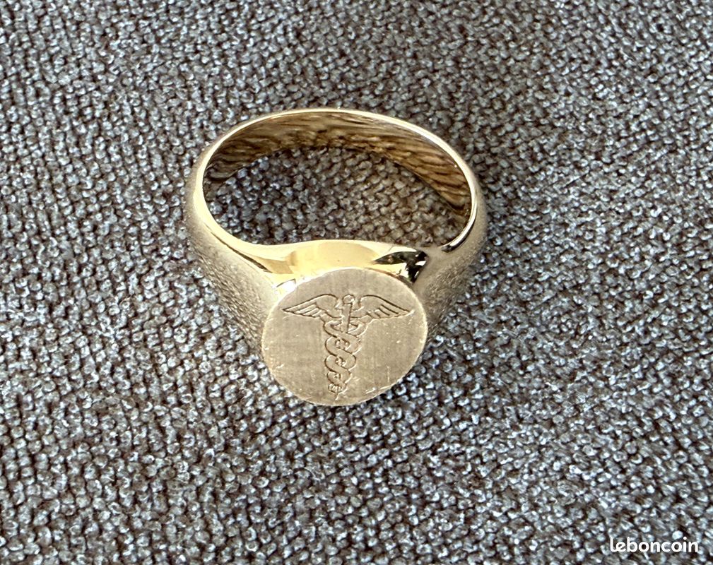Bague Chevalière En Or Massif 18 Carats - 2.16g - Diamètre Intérieur 1.7cm - France