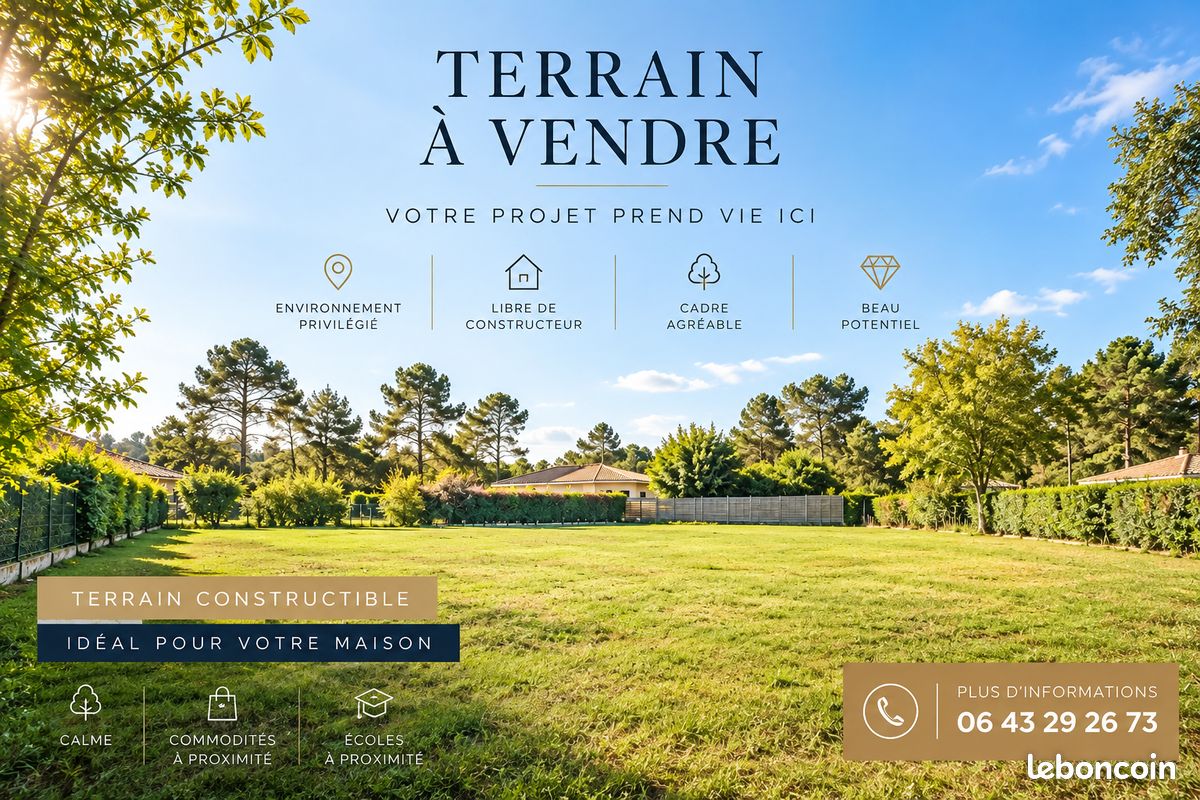 Terrain 1388 m² · à Louchats · 1 388 m² · 90 000 €
