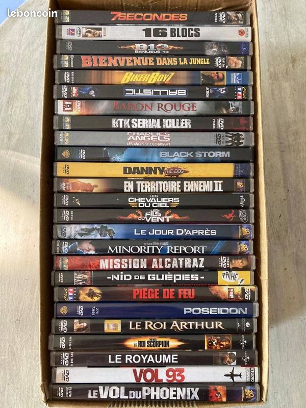 Lot de 100 Dvd D'occasion: Policier/Thriller + Comédie + Action (image 1)
