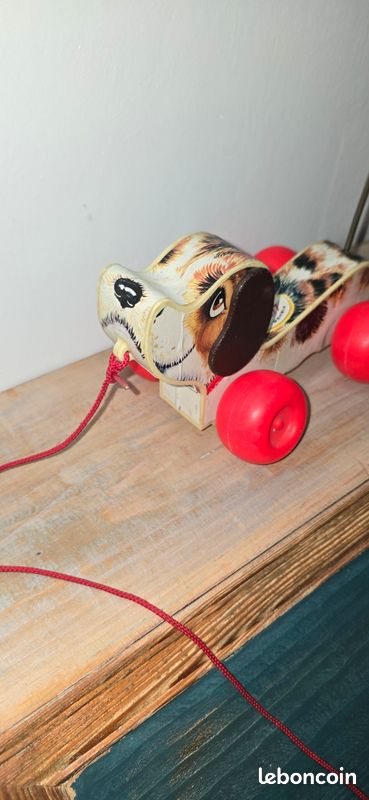 Jouet Vintage Fisher-Price - Le Chien Little Snoopy En Bois - Réf 693 - Collection