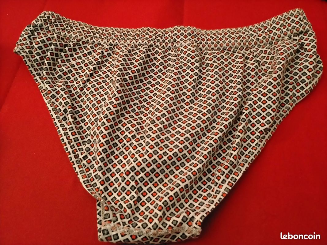 Parfait état - Eminence - Slip rouge, blanc et vert - Taille L - 100 % coton - (image 7)