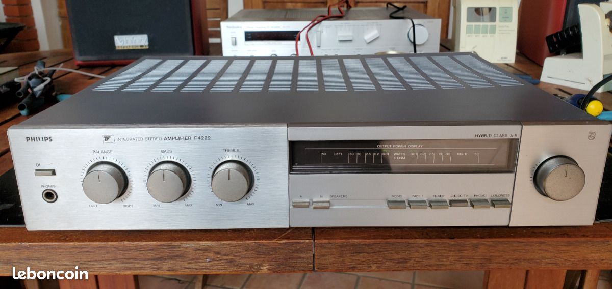 Ampli Hi-Fi Vintage Philips F4112 - Argenté, Fonctionnel, Son Chaud - Bon état