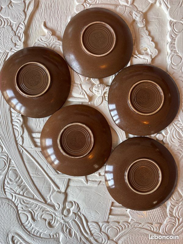 Lot de 5 assiettes grès Niderviller (image 5)