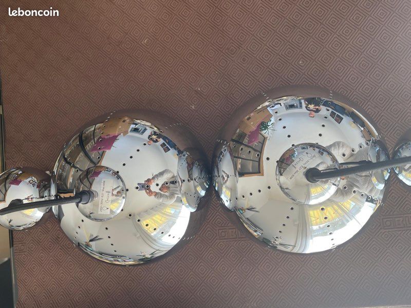Luminaire 2 suspensions chromées (image 7)