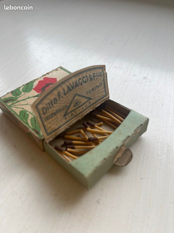 Boîte d’allumettes vintage illustrée – Italie (Fiat Lux Torino) – Années 50/60 (image 3)