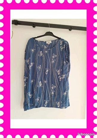 La blouse ample fleurs célestes | Contemporaine