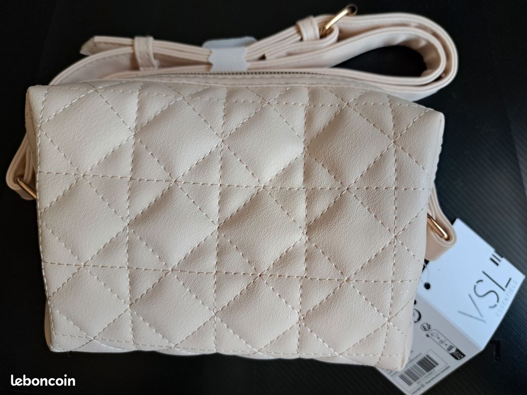 Sac bandoulière matelassé beige (image 1)