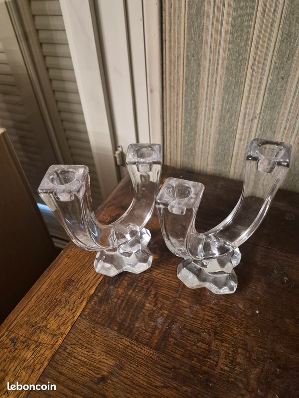 Lot de 2 bougeoirs verre métal doré | Hashtag Déco