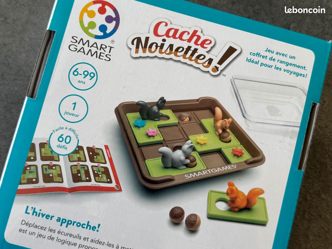 SmartGames Cache Noisettes - Jeu Réflexion Écureuils - 60 Défis