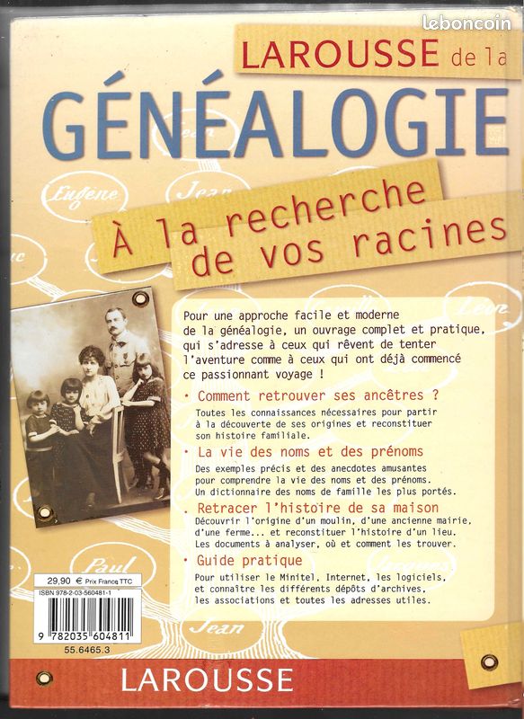 Larousse de la Généalogie " A la recherche de vos racines " (image 2)