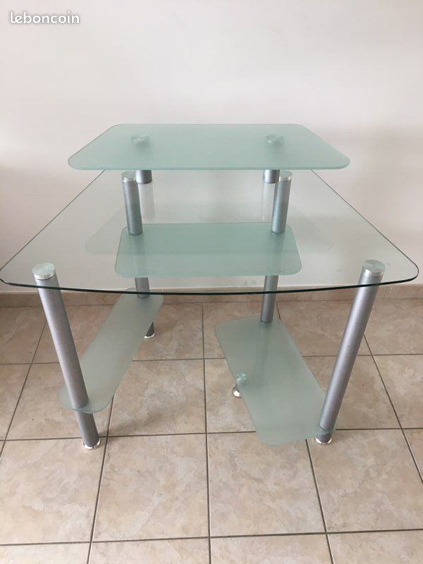 Bureau informatique en verre (image 1)