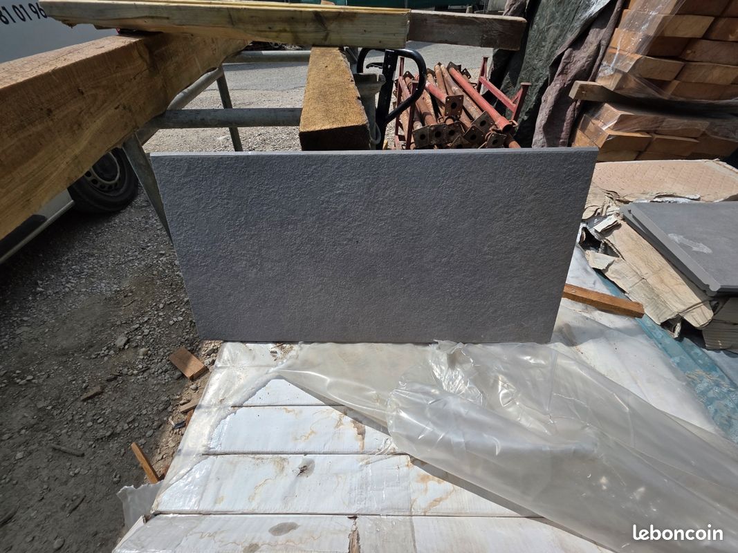 Couvertines grès cérame anthracite 30 × 60 cm avec gouttes d’eau (image 2)