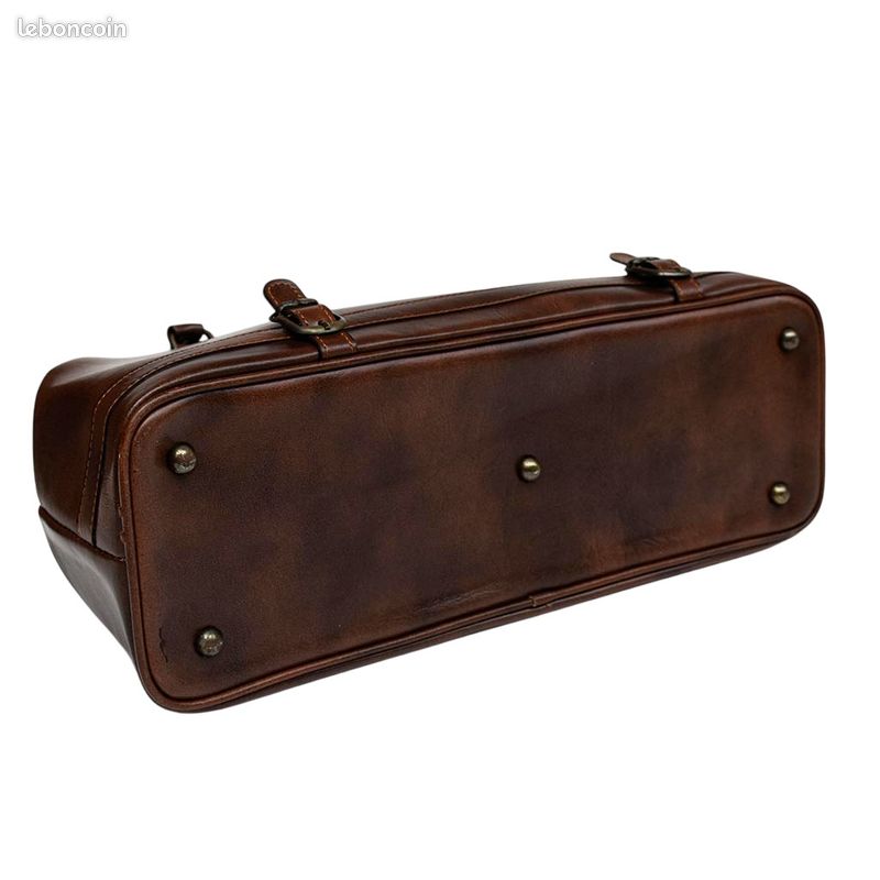 Sac à Main Vintage Style Docteur En Simili Cuir Noir - Occasion Très Bon état