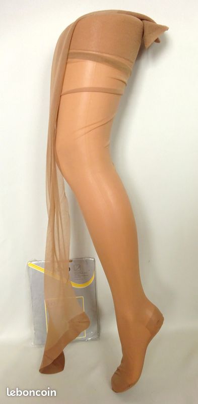 Bas nylon vintage voile fin "Elbeo" Taille 2 ou L/40 (image 1)