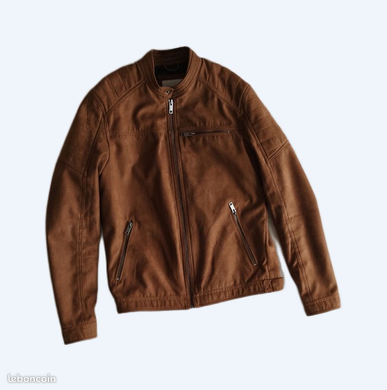 Veste En Daim Pour Homme Marron - Taille XL - Marque A Jacob - État Impeccable