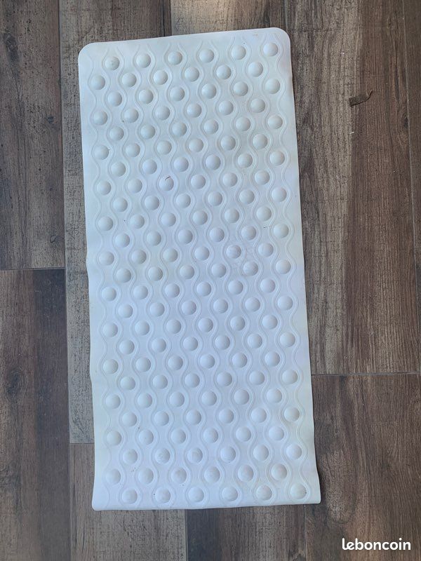 Tapis de Bain Anti-dérapant avec ventouses, Lavable en Machine, pour Enfants, Personnes âgées (Blanc, Rectangulaire 82 x 37 cm) (image 1)