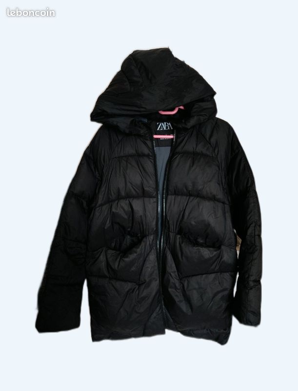 Doudoune noir avec capuche (image 1)