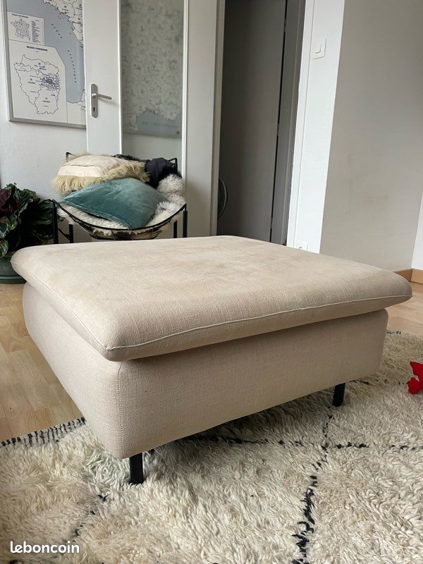 Pouf lin viscose Ivete la redoute (image 2)