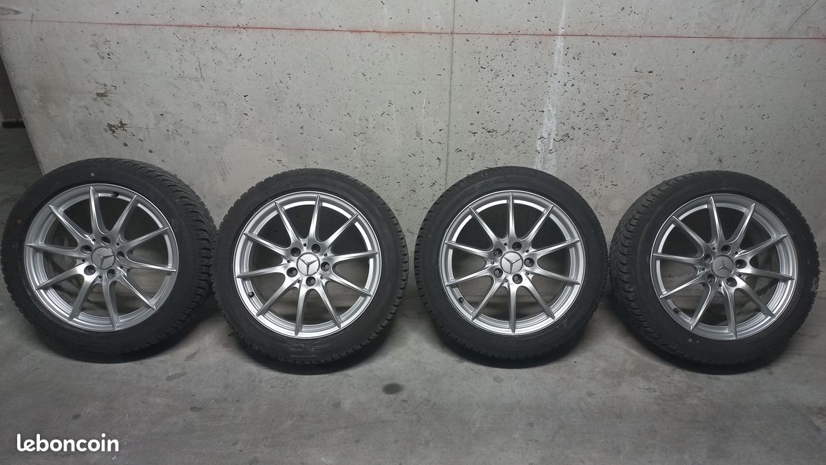 Set de 4 jantes alu 17 pouces Mercedes + Pneus hiver (image 1)